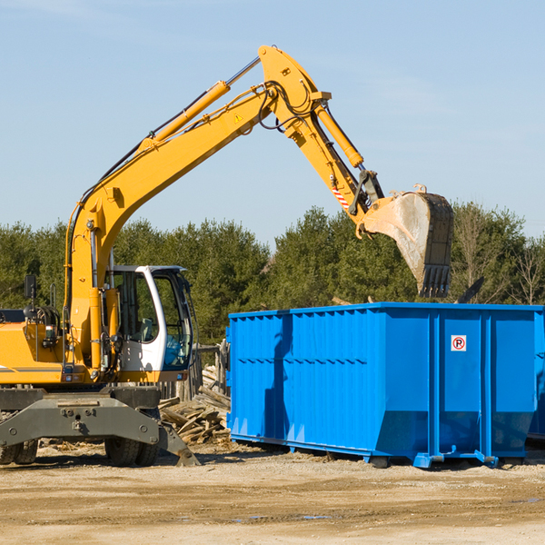 what size residential dumpster rentals are available in Mapleville